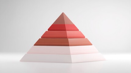 Poster - 3d pyramid structure representing layers concept with hierarchical levels in a business context for marketing