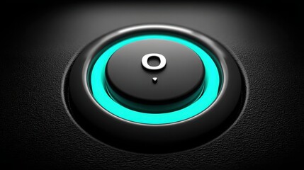Poster - Subtle green glowing button switch ready for activation with a soft luminescent glow signifying potential action