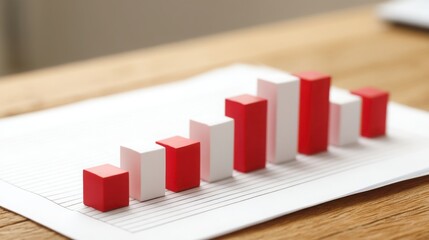 Poster - Paper graph displayed on a table highlighting top-performing product metrics and trends in business and marketing analysis
