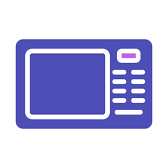 Poster - Modern kitchen microwave oven appliance vector icon