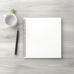 professional development plan is being made on a blank notebook with a pencil, cup, and plant, ideal