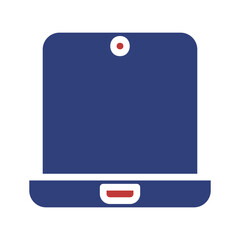 Poster - Minimalist Tablet Device Icon in Blue and Red