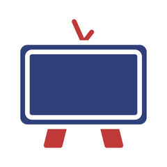 Poster - Minimalistic Blue Screen Board with Red Arrow Icon