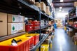 © SUPHANSA - Warehouse interior showcasing organized shelving, neatly labeled bins, and clear pathways, emphasizing efficient inventory management