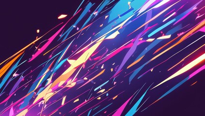 Poster - Colorful Neon Lines in Abstract Background with Dynamic Stripes and Vibrant Lights for Creative and Artistic Uses in Digital Design Projects
