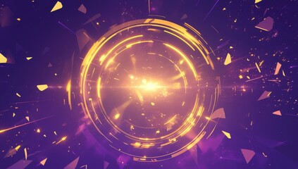 Poster - Colorful Glowing Circle with Light Effects and Dynamic Background for Creative Projects and Designs