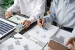 © Charlie's - Solar panels green energy Business man working green eco friendly office business creative idea Planing Bio economy for business eco friendly professional Engineer sustainable electricity.