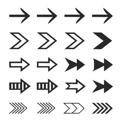 Poster - Set of arrow icons in various directions for web and design use