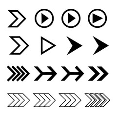 Poster - Set of arrow icons in various directions for web and design use