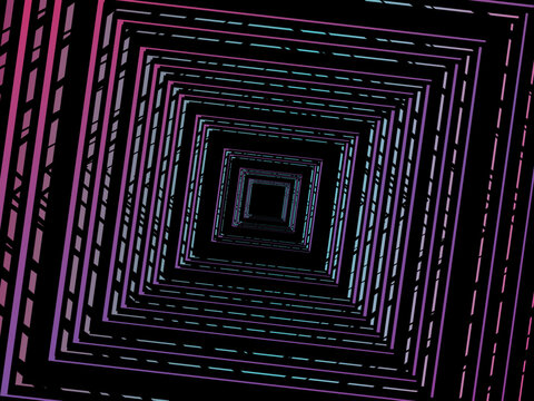 Colorful lines on black background.  Vector minimal line background with text for social media covers, headers, etc.