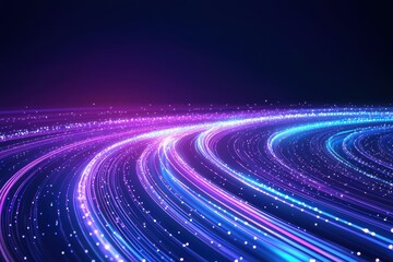 Poster - Vibrant light trails create abstract motion in digital space virtual realm graphic art
