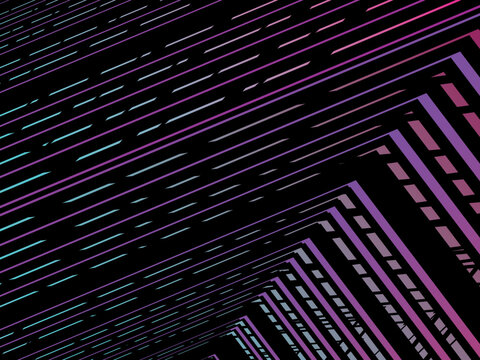 Colorful lines on black background.  Vector minimal line background with text for social media covers, headers, etc.