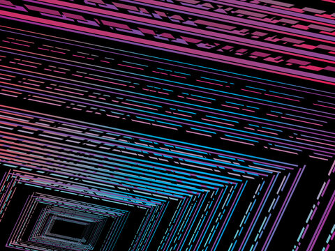 Colorful lines on black background.  Vector minimal line background with text for social media covers, headers, etc.