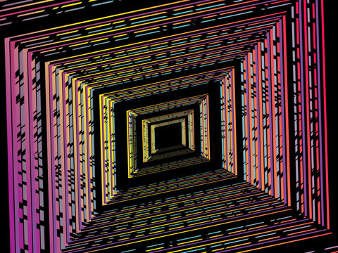 Colorful lines on black background.  Vector minimal line background with text for social media covers, headers, etc.
