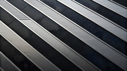 Poster - Sleek metallic lines diagonally across a dark textured surface, creating a modern and geometrically captivating design.