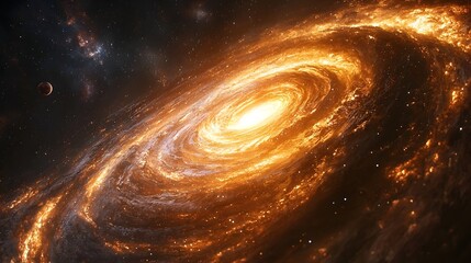 Poster - swirling spiral galaxy with vibrant cosmic details
