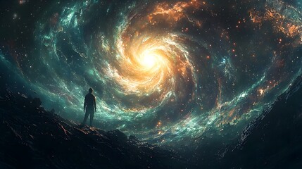 Poster - A captivating spiral galaxy in the depths of space