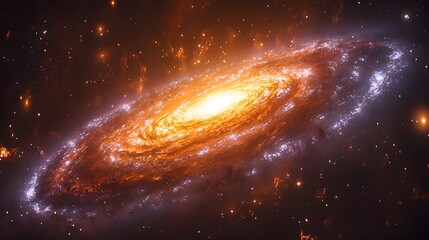 Wall Mural - captivating spiral galaxy with vibrant colors and swirling stars