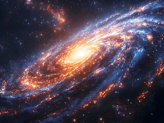 Wall Mural - swirling stars and cosmic energy in a distant galaxy