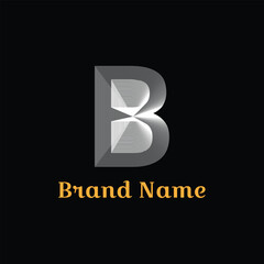 Fototapete - Abstract vector logo design. B letter logo. Semi transparent. Editable color.