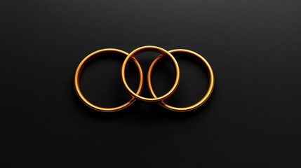 Poster - Abstract minimalist golden rings layered over a dark smooth surface. Stylish luxury detail with room for copy.