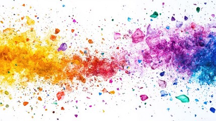 Poster - Abstract spirals of color floating freely against a white background, representing imaginative thoughts and creativity, with space for text