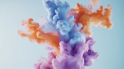 Poster - A burst of colorful ink drops flowing through water, representing the concept of limitless imagination and the blending of ideas, with space for text