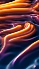 Wall Mural - Abstract waves of iridescent neon liquid. Fluid colorful motion background.