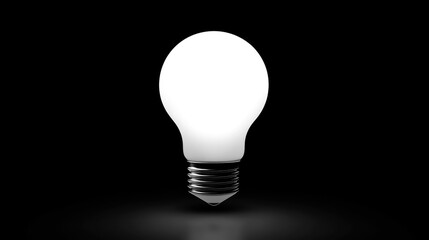 Poster - A single glowing light bulb against a dark background, representing a moment of inspiration and creative thinking, with ample space for copy