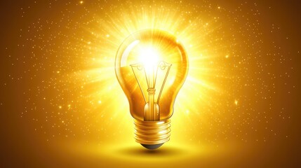 Poster - A soft light glowing in the shape of a lightbulb on a blank background, symbolizing a bright idea, with plenty of space for text or copy