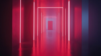 Poster - Soft neon lines weaving through space, creating a fluid, imaginative atmosphere with ample room for text or graphic elements