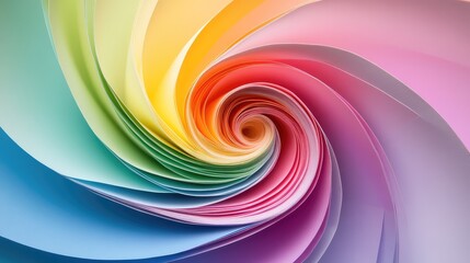 Poster - Soft pastel-colored paper folded into intricate shapes, symbolizing the endless possibilities of the imagination with plenty of room for copy