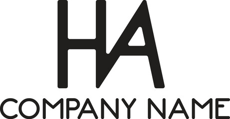 Poster - HVA letter logo design and HA letter logo with snowflake icon