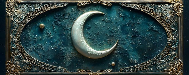 Wall Mural - ornate crescent moon frame