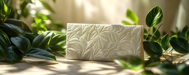 Poster - Geometric patterned white gift card for Ramadan