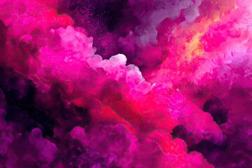 Poster - Abstract vibrant cloud-like painting