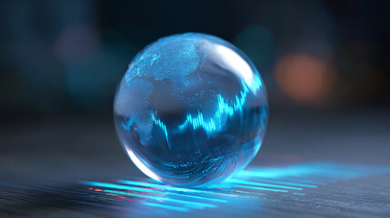 Poster - Global market analysis crystal ball stock market trends investment strategy business intelligence data science