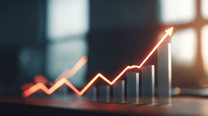 Poster - Growth chart business stock market financial data analysis investment strategy success and profit concept