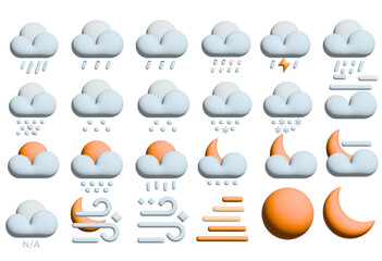 weather icons set . 3d weather icons set