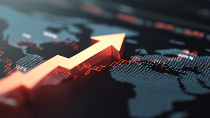 Poster - Stock market growth arrow financial investment business chart graph economy trends up trend analysis