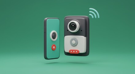 Poster - Smart Home Security System with Wireless Connectivity Featuring Doorbell and Camera for Enhanced Safety