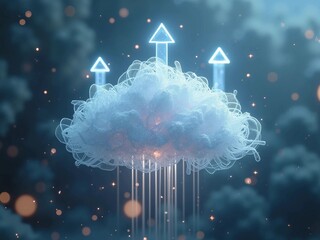 Poster - Cloud computing concept with arrow