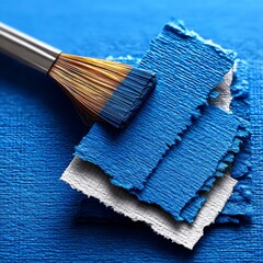 Aufkleber - Blue Painted Textures and Brushstrokes: An Artistic Exploration of Color, Texture, and Light in Contemporary Art