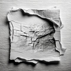 Poster - Fragmented Reality: A Study in Textures, Paper, and the Illusion of Depth Revealing a Hidden Stone Interior