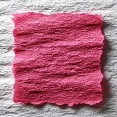 Leinwandbilder - Textured Red Handmade Paper Sheet on White Background - Abstract Art, Material Study, and Visual Resource