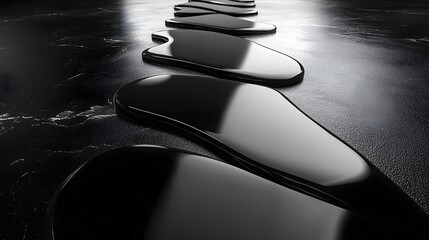 Poster - Glossy black acrylic surface with dramatic lighting for premium branding and product presentation