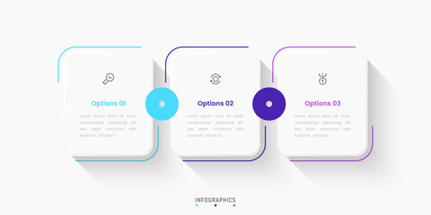 Wall Mural - Vector Infographic label design template with icons and 3 options or steps. Can be used for process diagram, presentations, workflow layout, banner, flow chart, info graph.