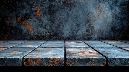 Poster - Textured concrete backdrop for industrial style product display  long title Weathered gritty concrete surface with a subtle gradient provides a