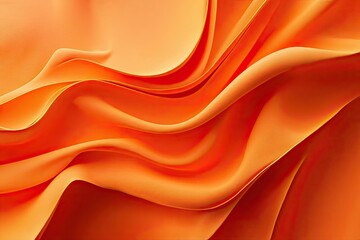 Poster - Abstract Orange Fabric Texture with Smooth Waves