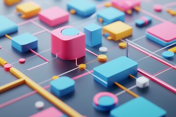 Aufkleber - Workflow, business process concept. Block scheme